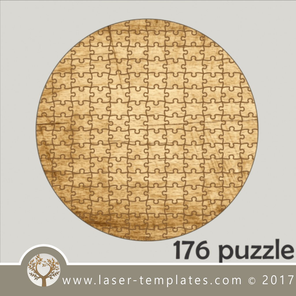 176 puzzle template, laser cut round puzzle pattern. Single line cut ...