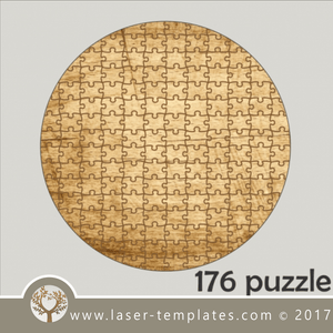 176 puzzle template, laser cut round puzzle pattern. Single line cut design. Online store, free designs every day. 176 puzzle round