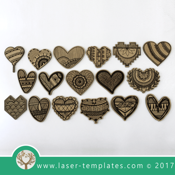 Laser Cut 18 Hand Drawn Valentines Day Decorations, Download Vectors.