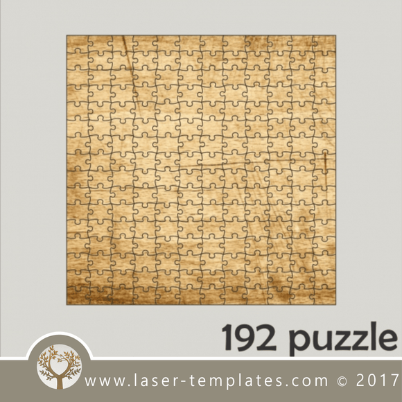 192 puzzle template, laser cut squire puzzle pattern. Single line cut design. Online store, free designs every day.