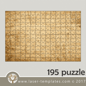 195 puzzle template, laser cut pattern. Single line cut design. Online store, free designs every day.