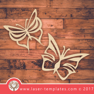 Butterfly template for laser cutting. Vector online store. Free designs. 2 Butterflies.