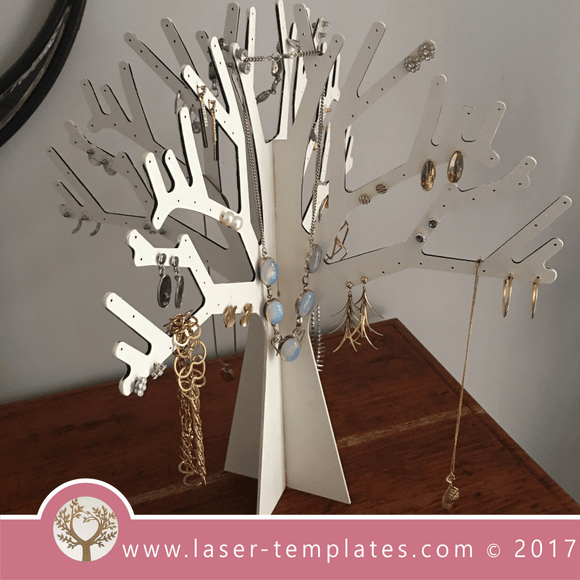 Laser Cut Tree Jewelry Stand Template, Download Vector Designs.