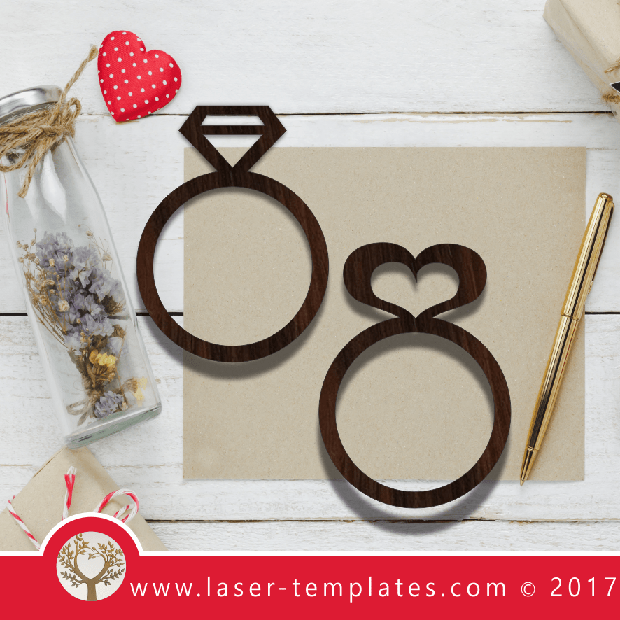 Laser Cut 2 Rings Template, Download Laser Ready Vector Designs ...