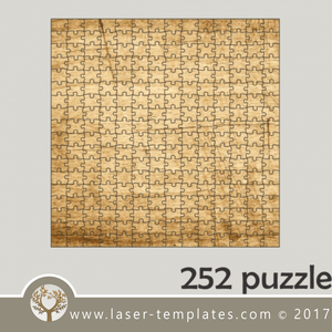252 puzzle template, laser cut squire puzzle pattern. Single line cut design. Online store, free designs every day.