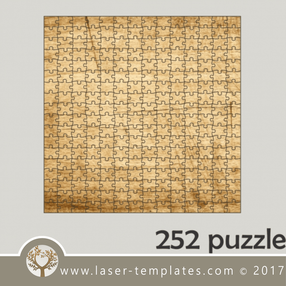 252 puzzle template, laser cut squire puzzle pattern. Single line cut design. Online store, free designs every day.