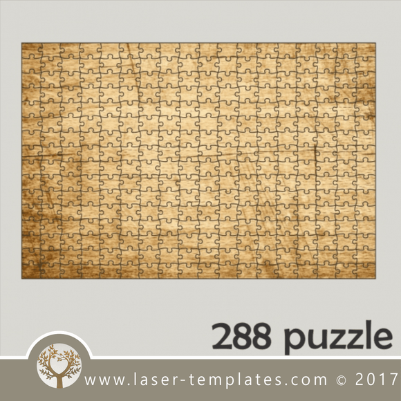 288 puzzle template, laser cut pattern. Single line cut design. Online store, free designs every day.