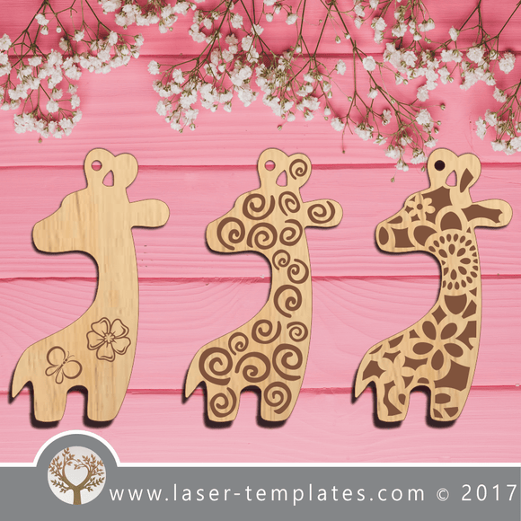 Laser cut designs. Giraffe Key Chain templates, see 1000's of patters. 