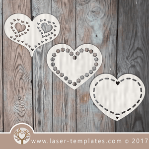 Heart template laser cut online store, free vector designs every day. 3 Heart Designs.