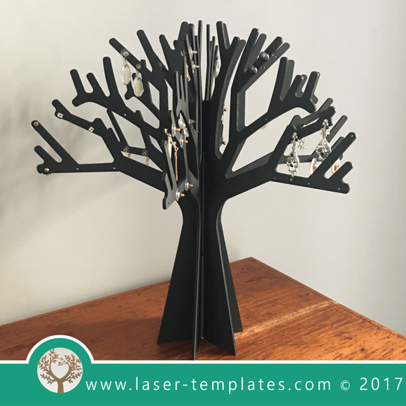 Jewelry Tree Stand laser cut template, download vector designs.
