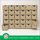 Laser cut template for 30 Drawer Sorting box - 3mm with 6mm Combined