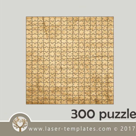 300 puzzle template, laser cut squire puzzle pattern. Single line cut design. Online store, free designs every day.
