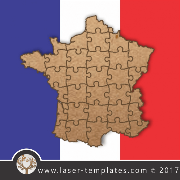French puzzle for laser cutting. Online store for Laser templates. France Puzzle