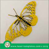 Laser cut template for 3D 3mm Butterfly