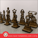Laser cut template for 3D 3mm Chess Set and Board