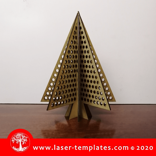 Laser cut template for 3D 3mm Christmas Tree 3
