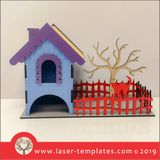 Laser cut template for 3D 3mm Cute Haunted House