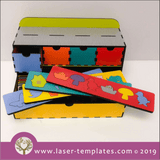 Laser cut template for 3D 3mm Kids Animal Puzzle Strips and Drawers