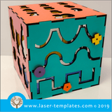 Laser cut template for 3D 3mm Kids Interactive Toy Box