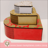 Laser cut template for 3D 3mm Living Hinge Valentine's Heart Boxes - Set of 3