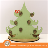 Laser cut template for 3D 3mm Pine cone Tree Box