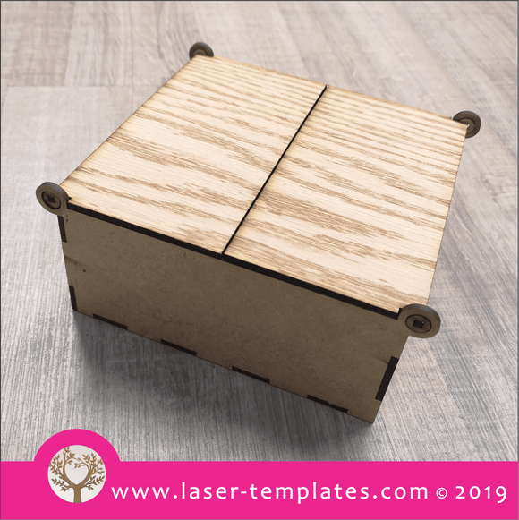 Laser cut template for 3D 3mm Wooden Box no pattern
