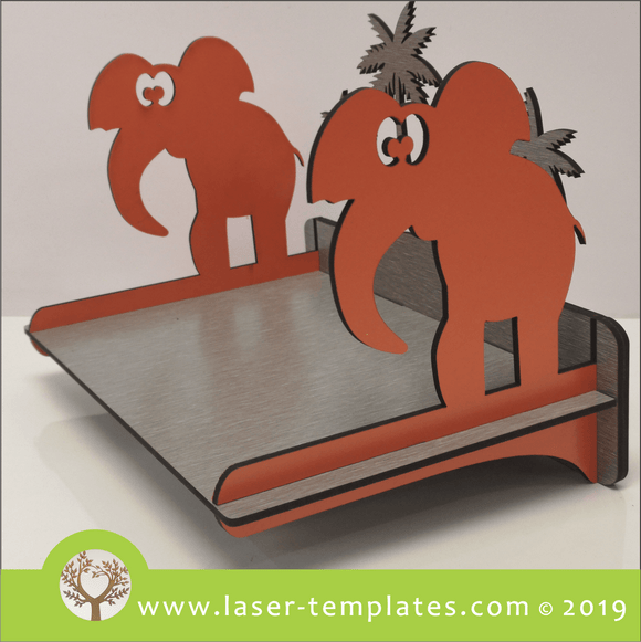 Laser cut template for 3D 6mm Kids Elephant Shelf