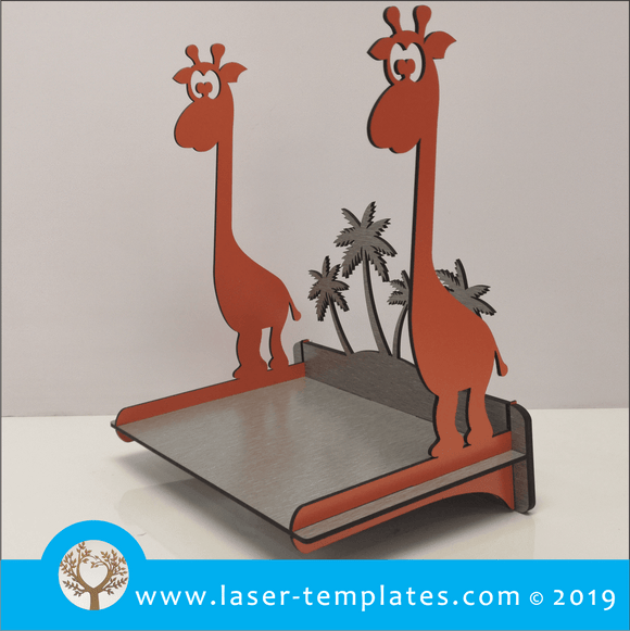 Laser cut template for 3D 6mm Kids Giraffe Shelf
