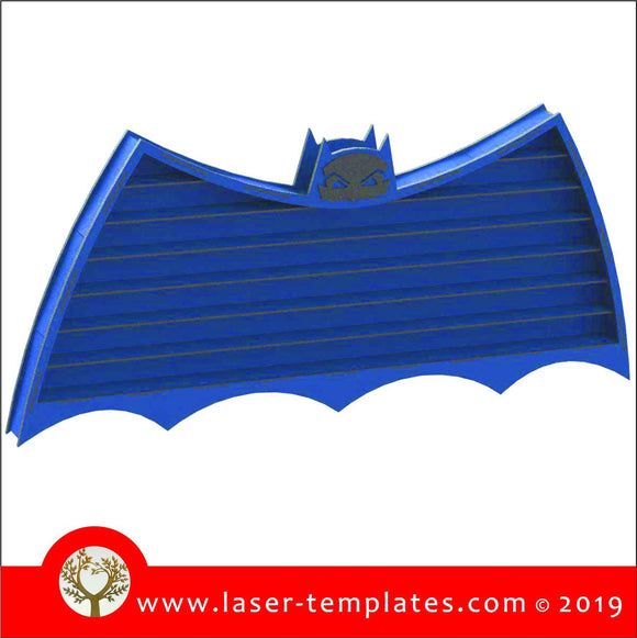 Laser cut template for 3D Batman Kids Toy Car Display Shelf