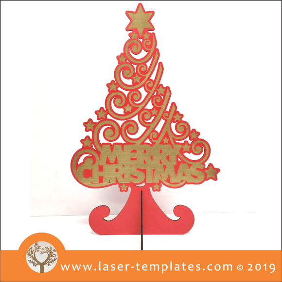 Laser cut ready template for 3D Christmas Tree - English - 3mm and 6mm