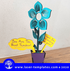 Shon New 3D Flower with Teachers Message 1 Laser cut Template for 3D Flower with Teachers Message 1