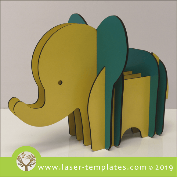Laser cut template for 3D Kids elephant 2