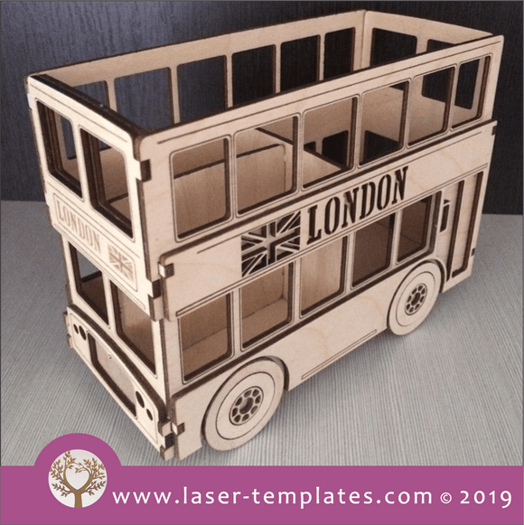 Laser cut template for 3D London Bus