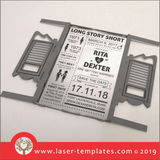 Roxy New 3D Saloon Door Wedding Card Laser cut template for 3D Saloon Door Wedding Card