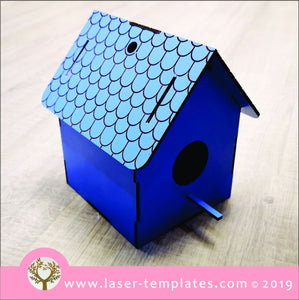 Laser cut template for 3D Tree Bird House