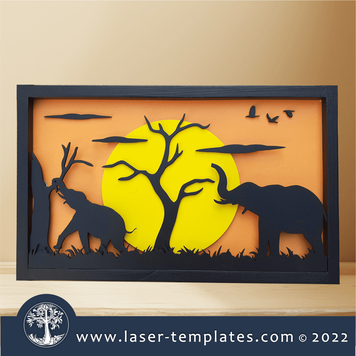 3d-wall-art-elephants-laser-ready-templates