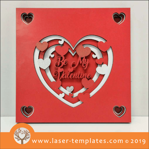 Laser cut template for 3mm 3D Be My Valentine Scene