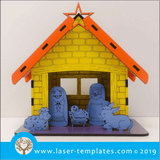 Laser cut template for 3mm 3D Christmas Nativity Scene