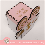 Shon New 3mm 3D Kids Tooth Fairy - Mouse Box - English Laser cut template for 3mm 3D Kids Tooth Fairy - Mouse Box - English