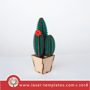 Laser cut template - 3D Succulent / Cactus 2 - 3mm
