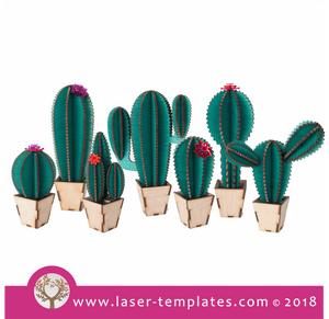 3mm 3D Succulent / Cactus Family of 7