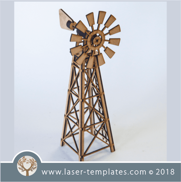 Laser Cut 3mm 3D Windmill Template. Shop designs Online