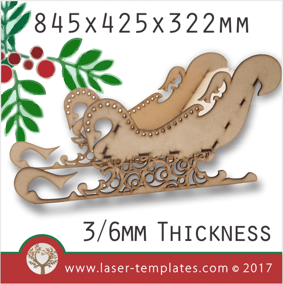 3mm / 6mm Large 3D Sleigh