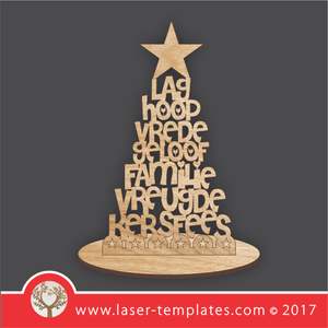 3mm Afrikaans Words Christmas Tree