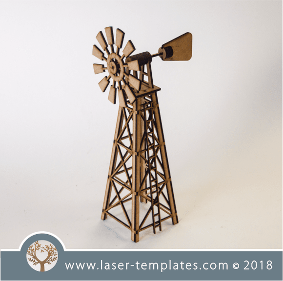 3mm and 6mm 3D Windmill with rotating blades - 500mm height
