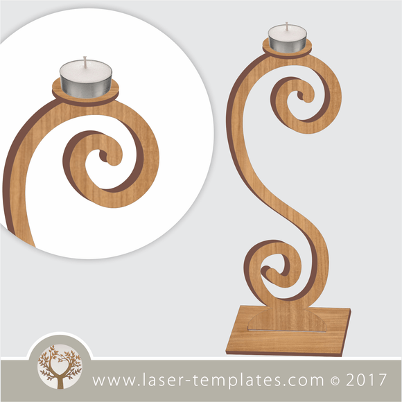 Tea candle holder template, design, pattern from Laser templates