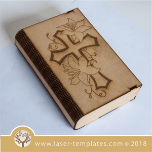 Laser cut Bible / Book holder template. This holder measures 260 x 180 mm and is made for 3mm material. Cut out of wood or acrylic. CDR, EPS, AI, DXF. SVG, PDF  The size is as follows:  260mm x 180mm x 75mm   WinZIP file contains the following VECTOR files: AI, EPS, SVG, DXF, CDR  KINDLY NOTE! This is a digital product send via email. No physical products will be sent to you.