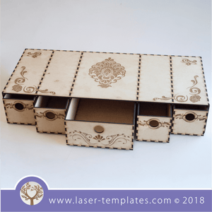 3mm Box with 5 Drawers