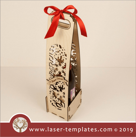 Laser cut template for Christmas Wine Box