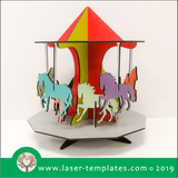Laser cut template for 3mm Horse Carnival Carousel